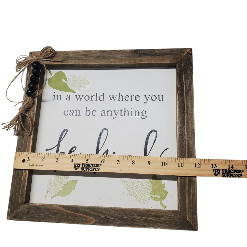 Rustic Wooden Framed Inspirational Wall Art Set Farmhouse